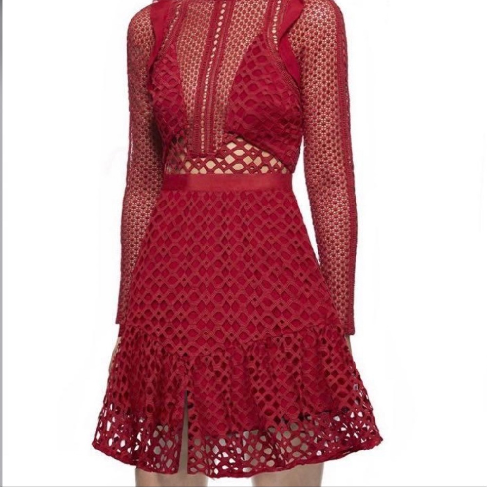 Self Portrait Red Mini Dress
